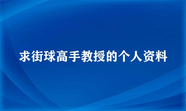 求街球高手教授的个人资料