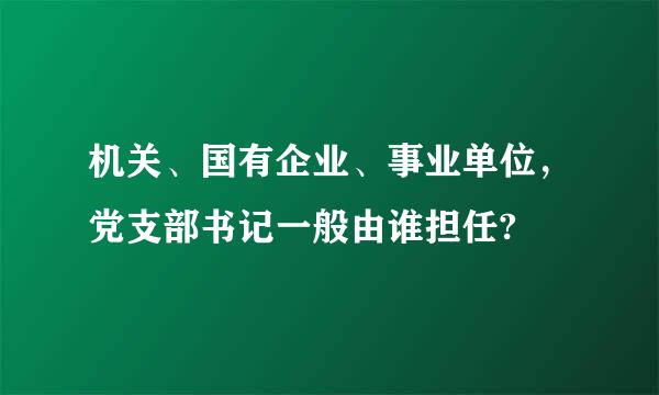 机关、国有企业、事业单位，党支部书记一般由谁担任?