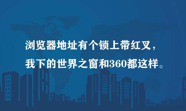 浏览器地址有个锁上带红叉，我下的世界之窗和360都这样。