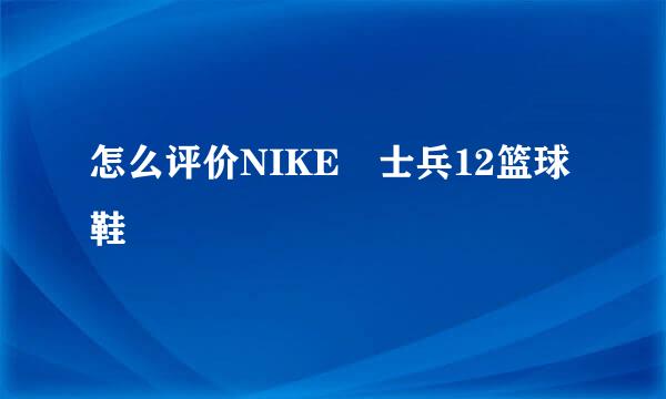 怎么评价NIKE 士兵12篮球鞋