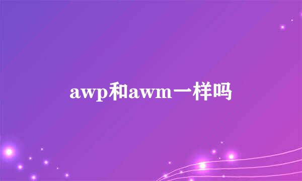 awp和awm一样吗