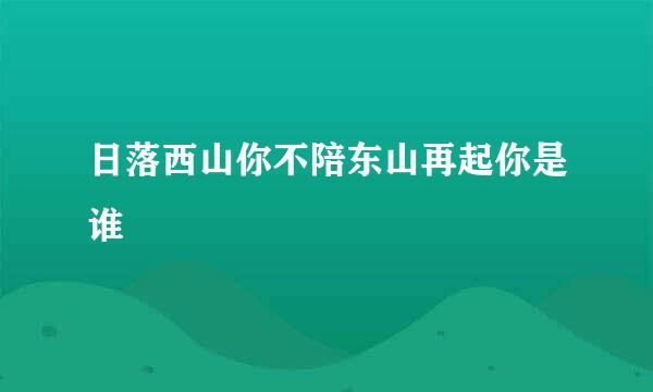 日落西山你不陪东山再起你是谁