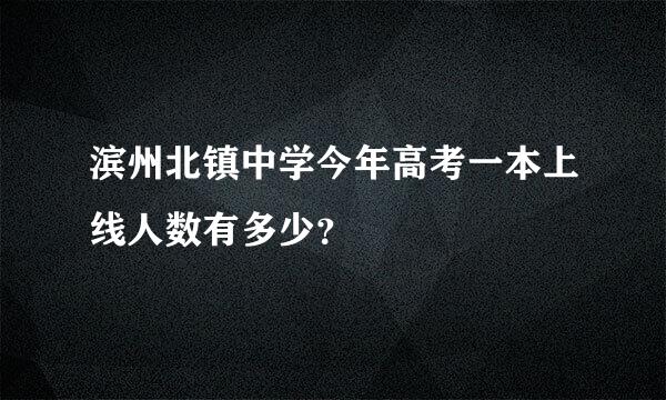 滨州北镇中学今年高考一本上线人数有多少？