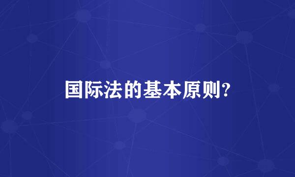 国际法的基本原则?