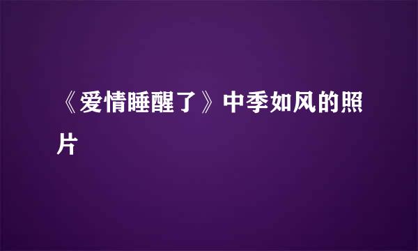 《爱情睡醒了》中季如风的照片