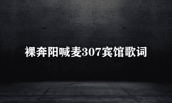 裸奔阳喊麦307宾馆歌词