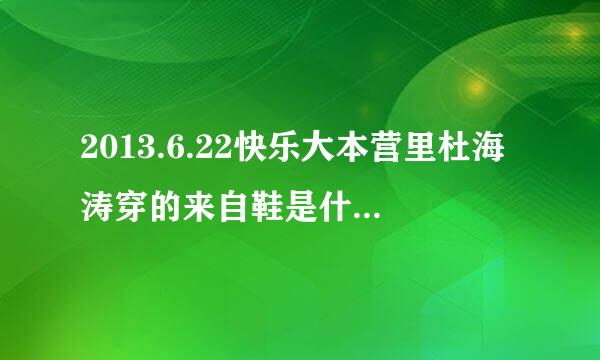 2013.6.22快乐大本营里杜海涛穿的来自鞋是什么牌子的，货号多少。