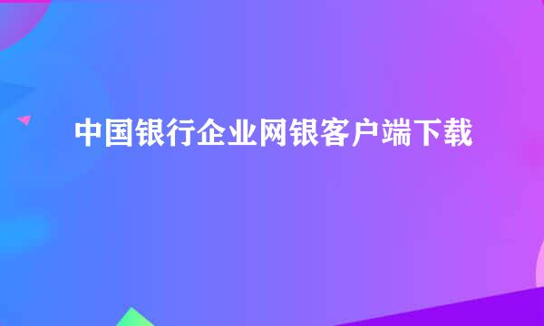 中国银行企业网银客户端下载