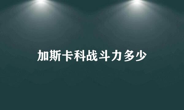 加斯卡科战斗力多少