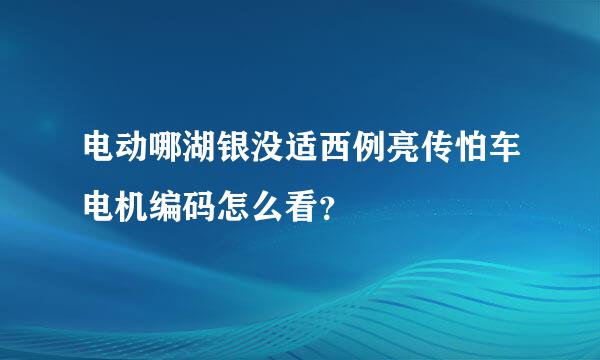 电动哪湖银没适西例亮传怕车电机编码怎么看？