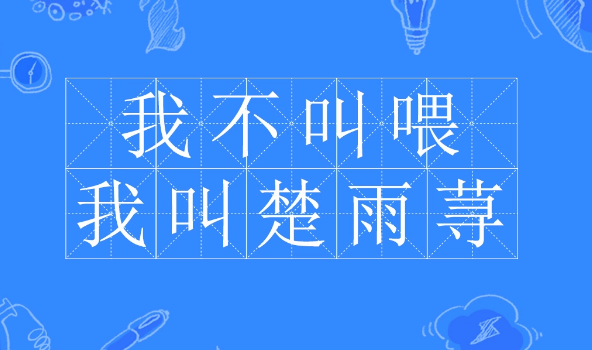 《来自一起来??????????????看流星雨》我不叫喂叫楚雨荨完整台词是什么？