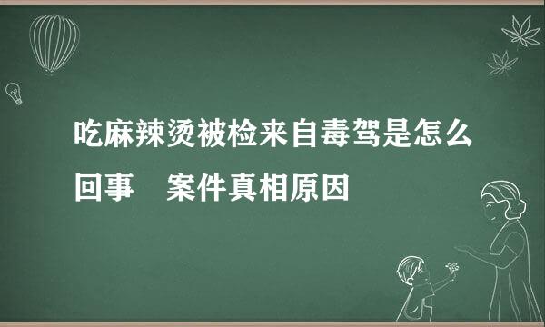 吃麻辣烫被检来自毒驾是怎么回事 案件真相原因