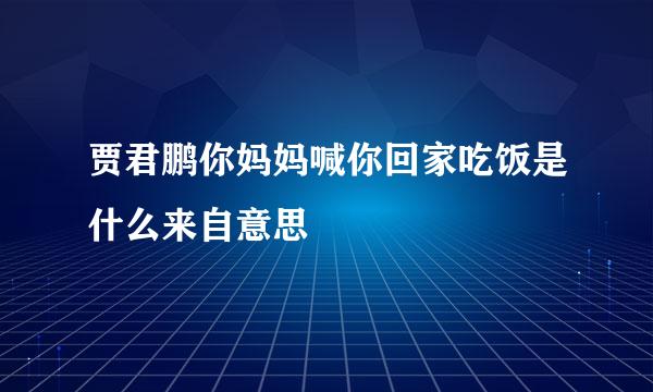 贾君鹏你妈妈喊你回家吃饭是什么来自意思