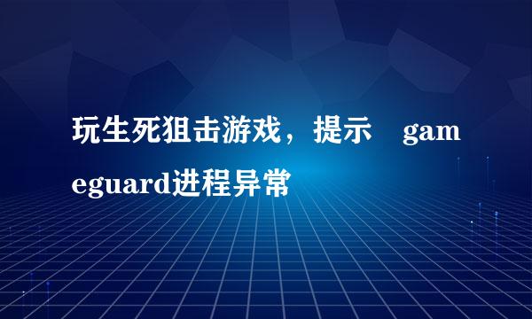 玩生死狙击游戏，提示 gameguard进程异常