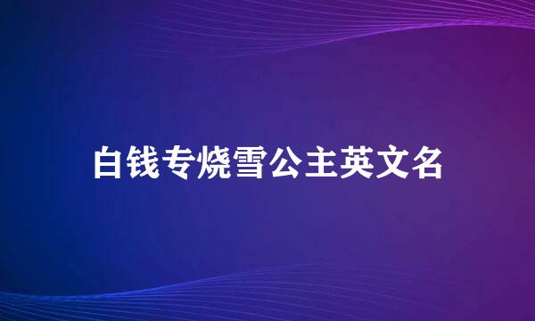 白钱专烧雪公主英文名