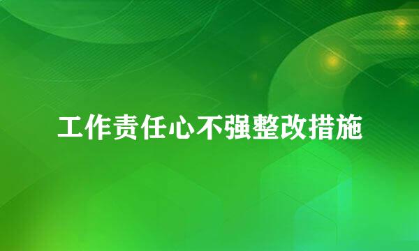 工作责任心不强整改措施