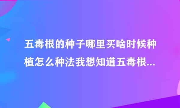 五毒根的种子哪里买啥时候种植怎么种法我想知道五毒根的种子哪里买啥时候种植怎么种法