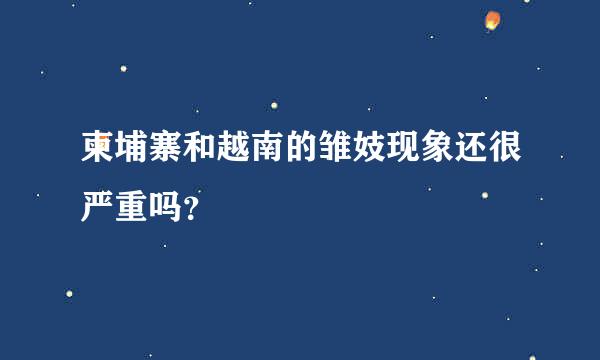 柬埔寨和越南的雏妓现象还很严重吗？