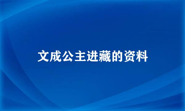 文成公主进藏的资料