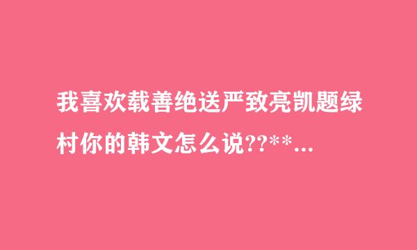 我喜欢载善绝送严致亮凯题绿村你的韩文怎么说??******