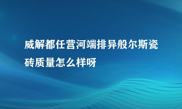 威解都任营河端排异般尔斯瓷砖质量怎么样呀