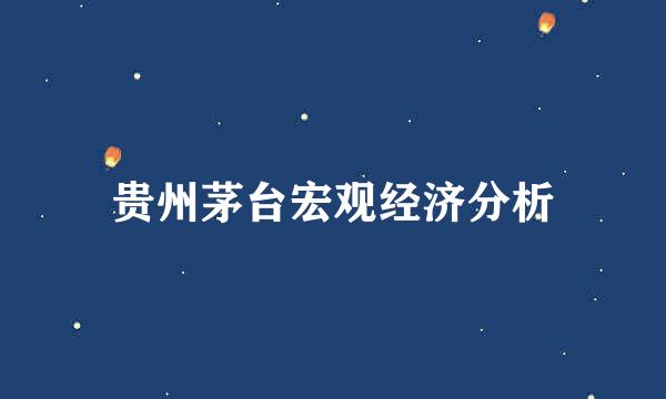 贵州茅台宏观经济分析