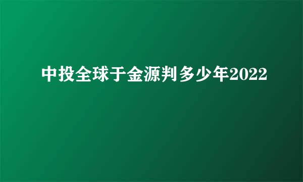 中投全球于金源判多少年2022