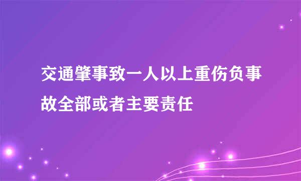 交通肇事致一人以上重伤负事故全部或者主要责任