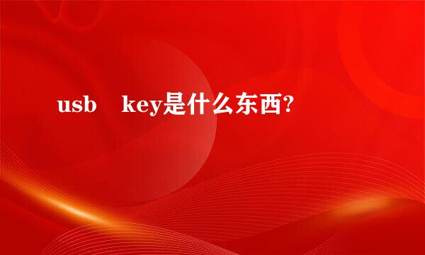 usb key是什么东西?