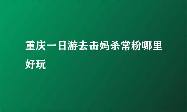 重庆一日游去击妈杀常粉哪里好玩