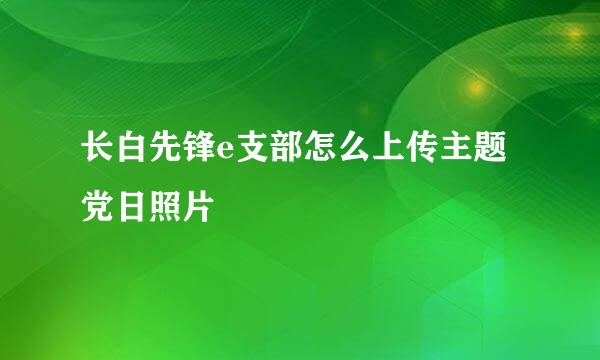 长白先锋e支部怎么上传主题党日照片