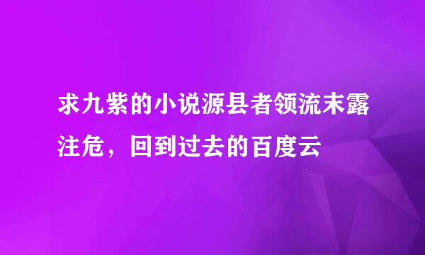 求九紫的小说源县者领流末露注危，回到过去的百度云