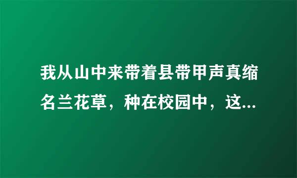 我从山中来带着县带甲声真缩名兰花草，种在校园中，这个歌的歌名是什么