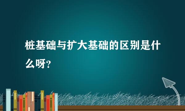 桩基础与扩大基础的区别是什么呀？