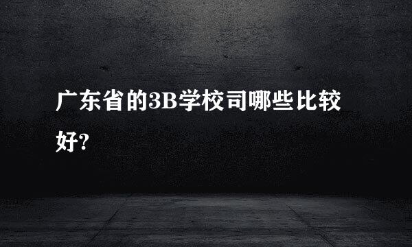 广东省的3B学校司哪些比较好?