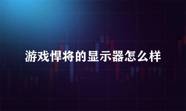 游戏悍将的显示器怎么样