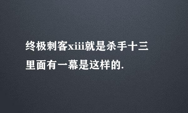 终极刺客xiii就是杀手十三 里面有一幕是这样的.