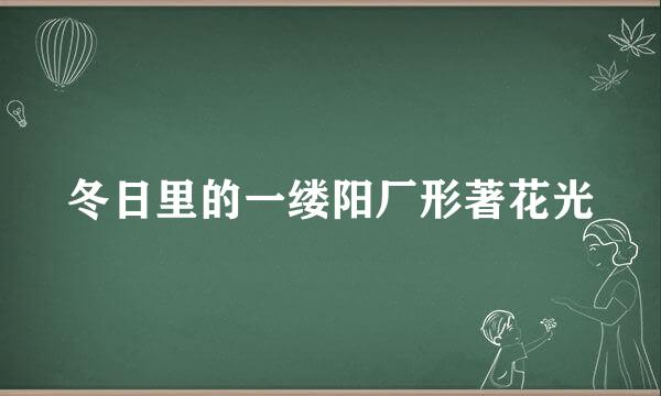 冬日里的一缕阳厂形著花光