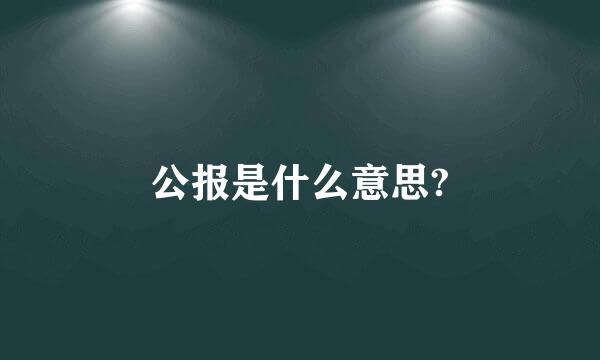 公报是什么意思?