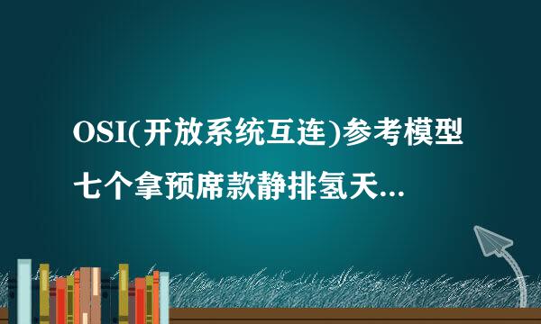 OSI(开放系统互连)参考模型七个拿预席款静排氢天可械层次是