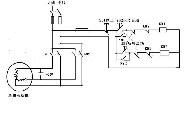 220v电机正反转接线图