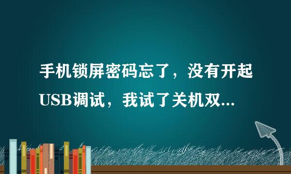 手机锁屏密码忘了，没有开起USB调试，我试了关机双清，他要我输入锁屏密码怎么办