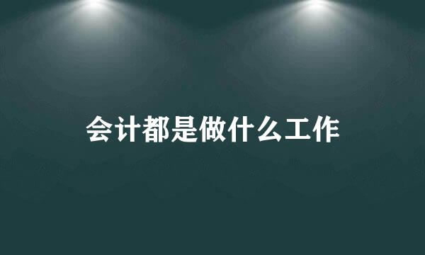 会计都是做什么工作