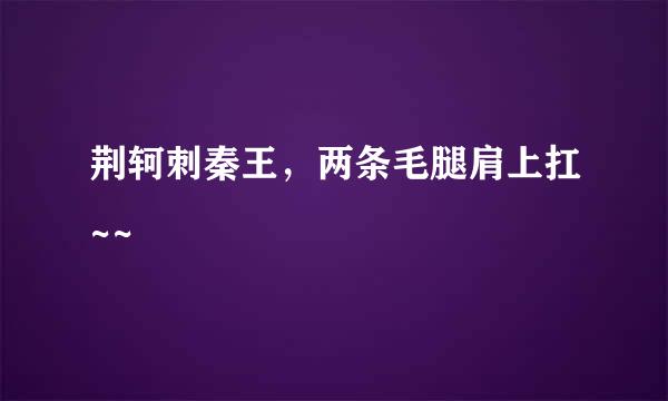 荆轲刺秦王，两条毛腿肩上扛~~