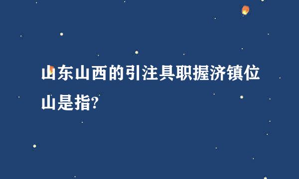 山东山西的引注具职握济镇位山是指?