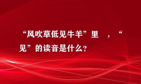 “风吹草低见牛羊”里 ，“见”的读音是什么？