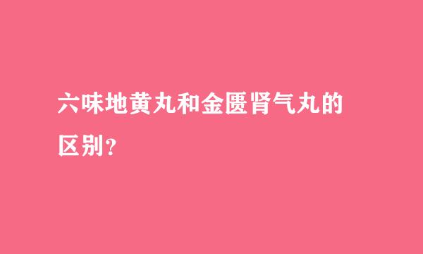 六味地黄丸和金匮肾气丸的 区别？