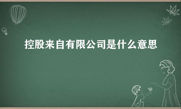 控股来自有限公司是什么意思