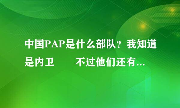 中国PAP是什么部队？我知道是内卫  不过他们还有秘密分队  是什么？