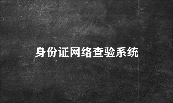 身份证网络查验系统